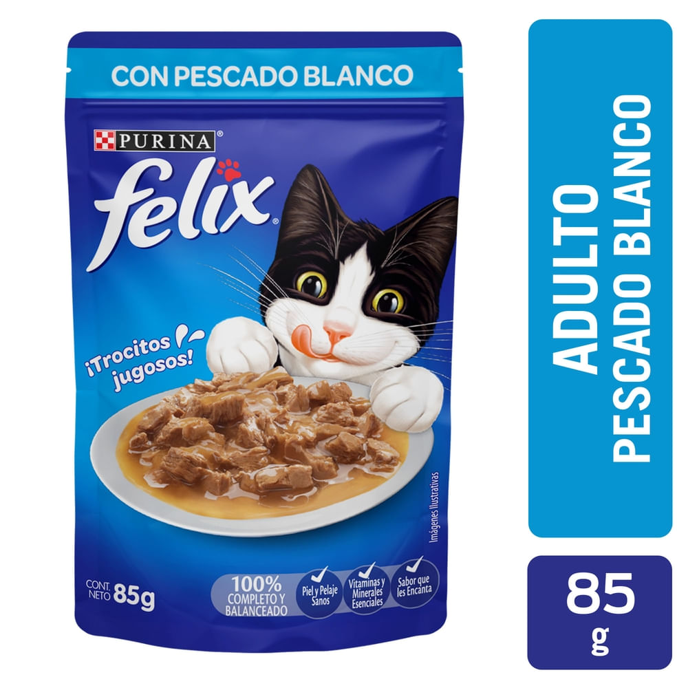 Alimento húmedo para Gatos Felix pescado blanco en salsa - 85 g