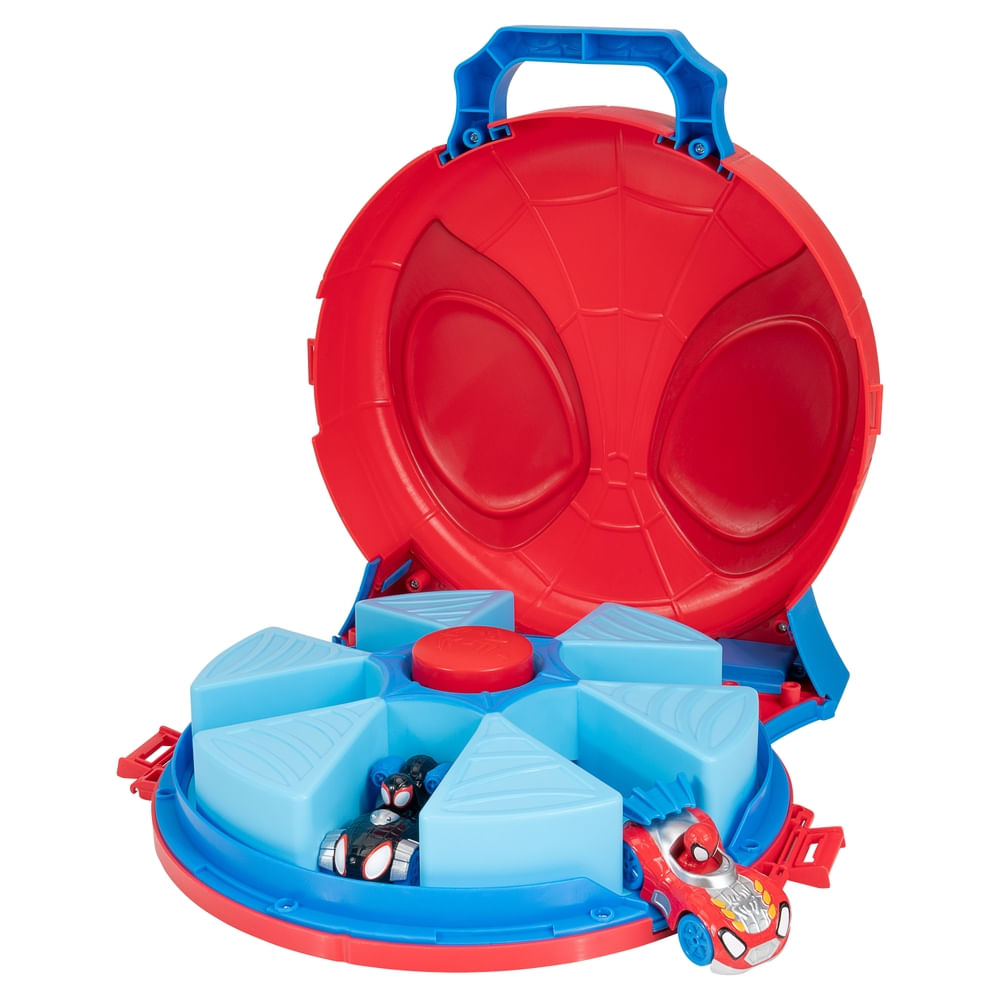 Estuche Spidey con compartimientos para carros