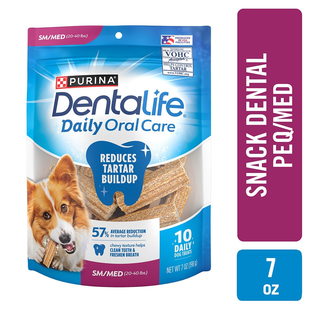 Snack oral para perro pequeño y mediano Purina Dentalife 7 oz