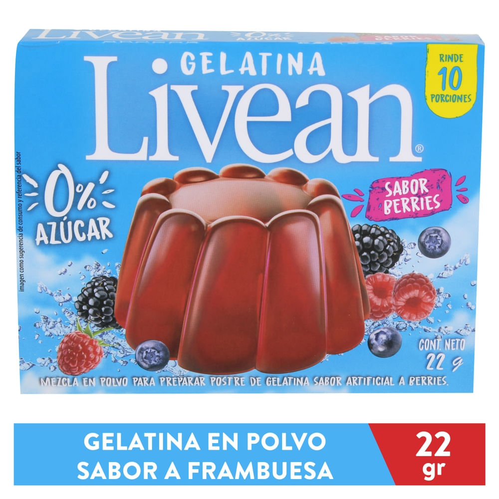 Gelatina en polvo Livean Berries - 22 g