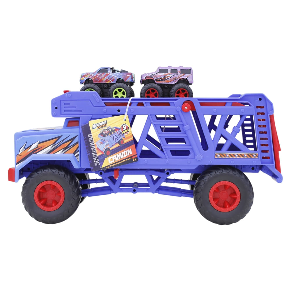 Camion Adventure Force De Volteo Con 4 Vehículos