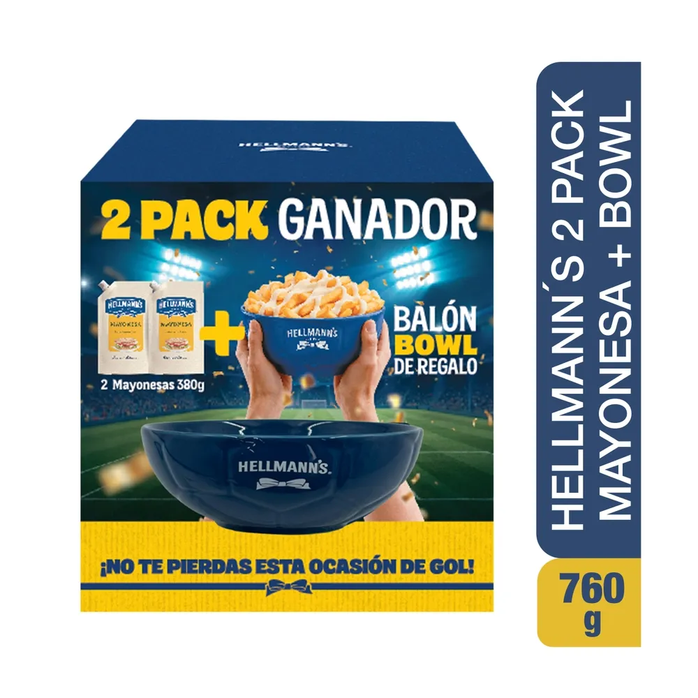 Mayonesa Hellmanns 2 Pack con Bowl Gratis - 760 g