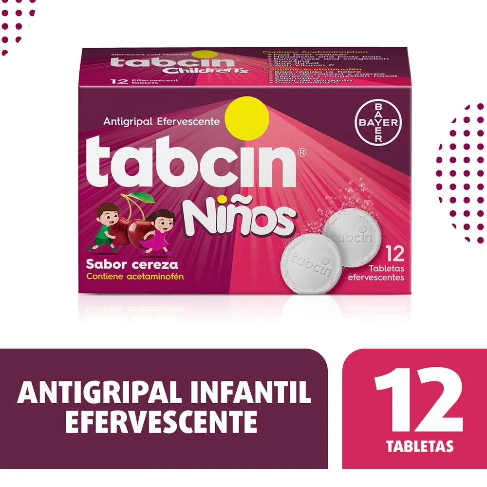 Tabcin niños efervescente caja 12 tabletas - Precio indicado por caja