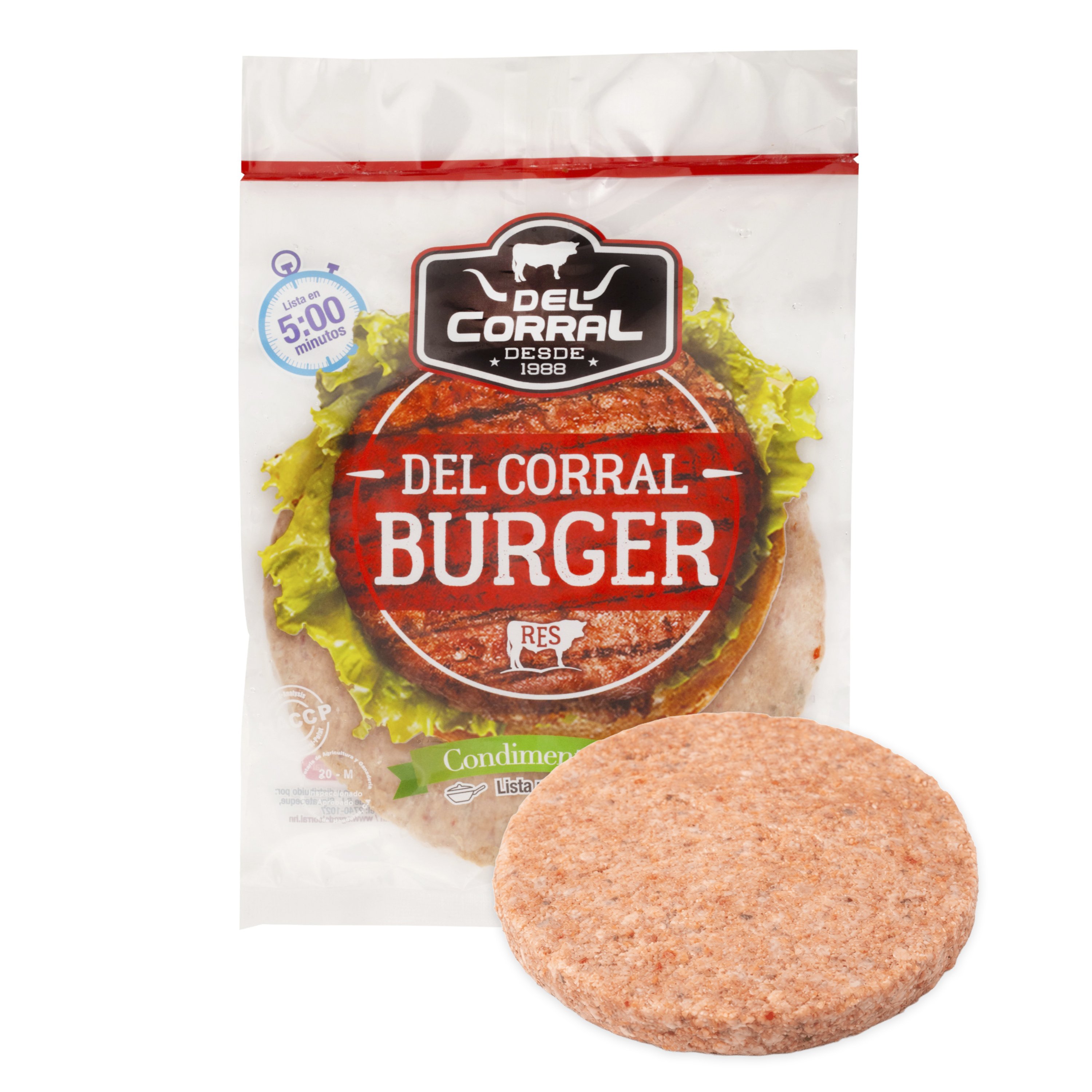 Torta Del Corral Res Hamburguesas Condimentadas Congelada- 4Oz