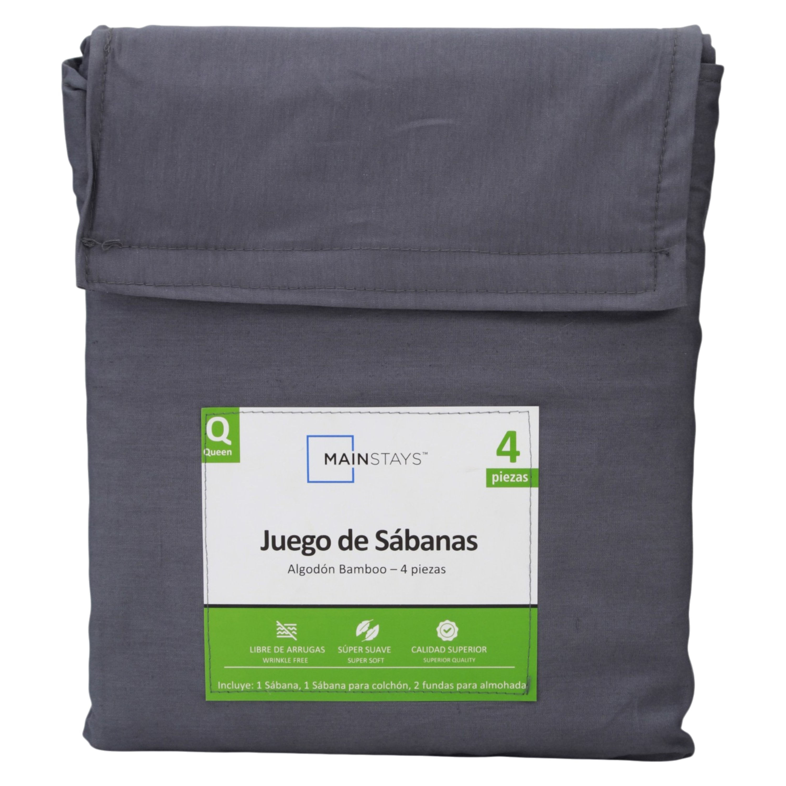 Ms Sabana De Algodon Queen Gris