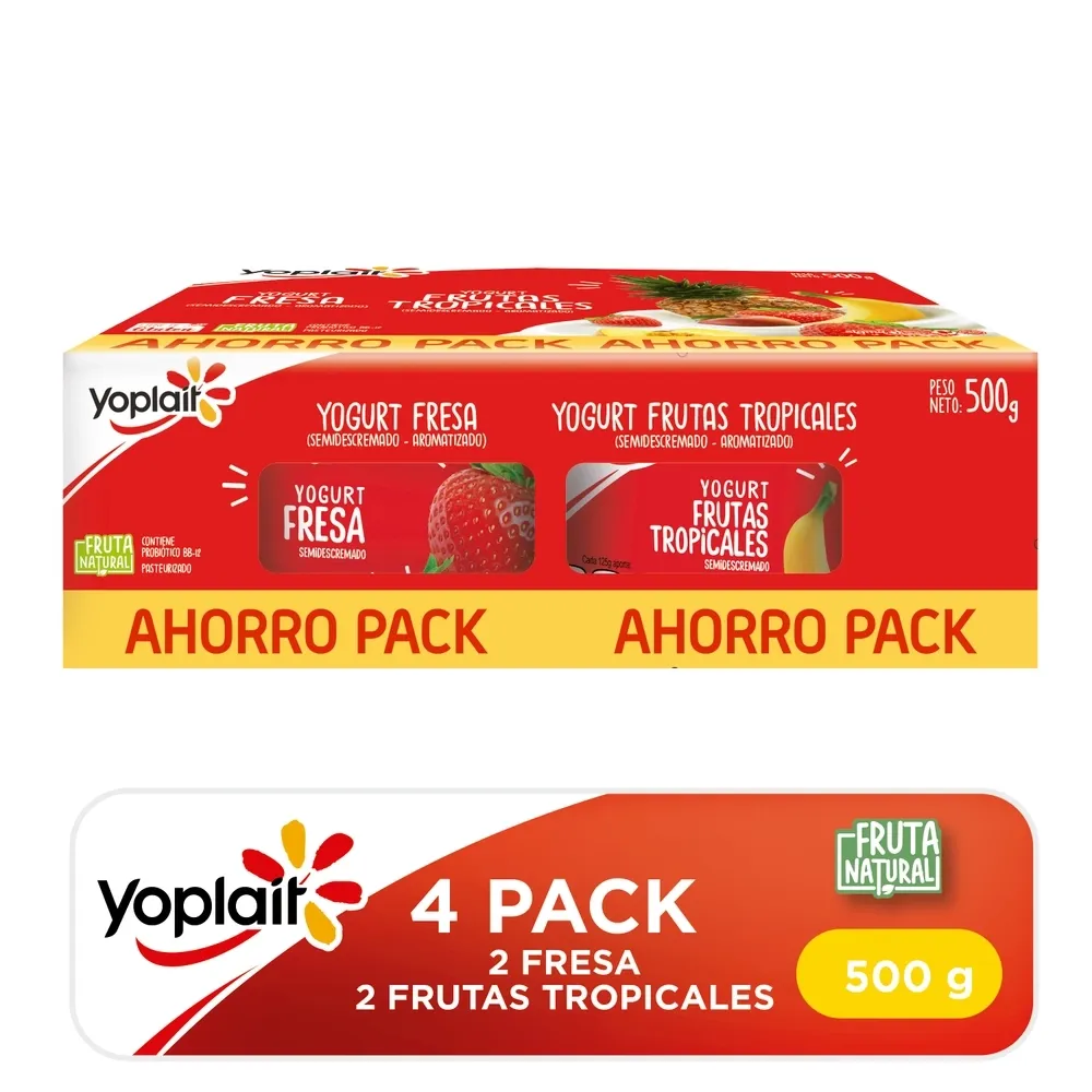 Yogurt Yoplait batido regular 4 pack - 500 g