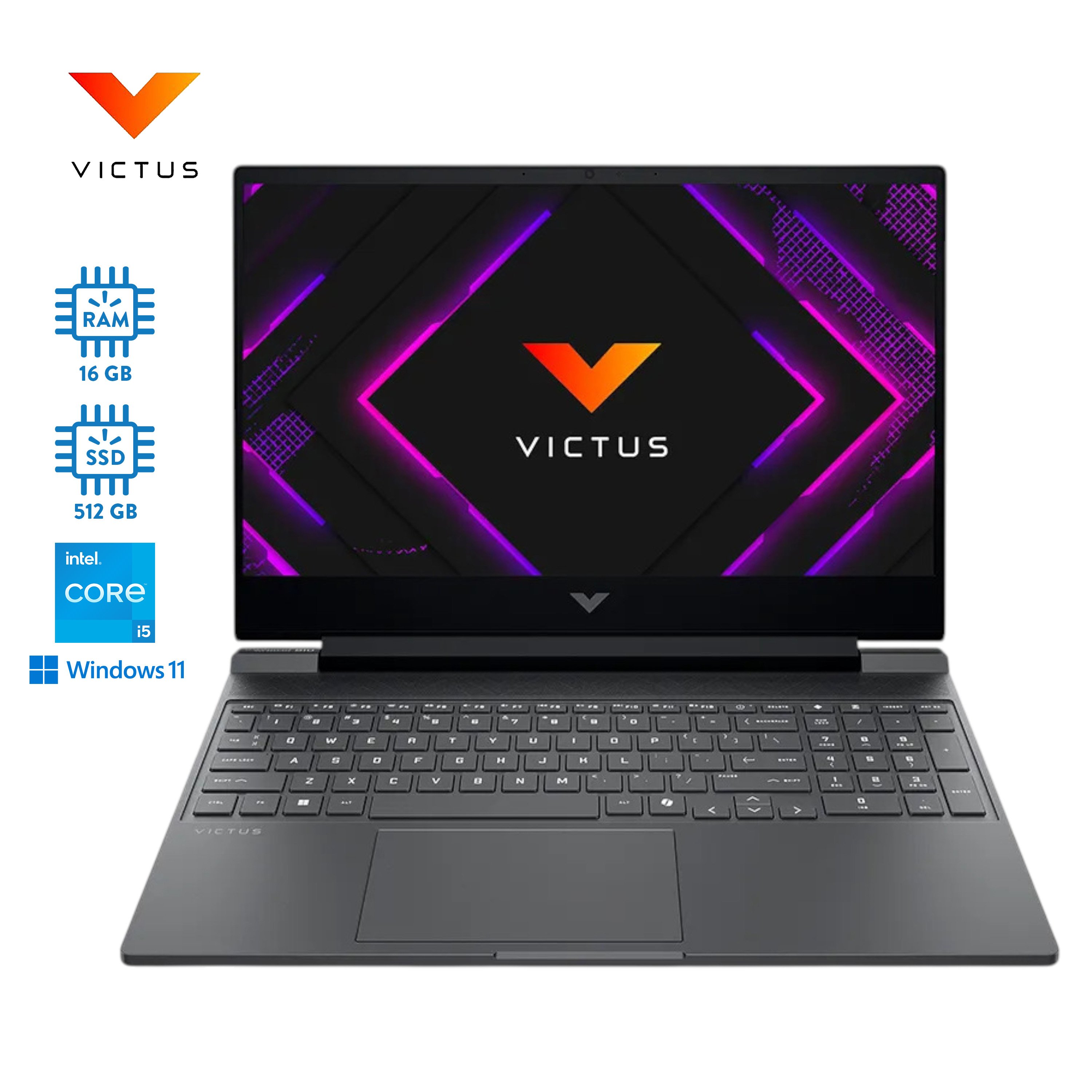 Laptop HP Victus Procesador Intel Core i5 16GB RAM y 512 GB de Almacenamiento - 15.6 pulgadas