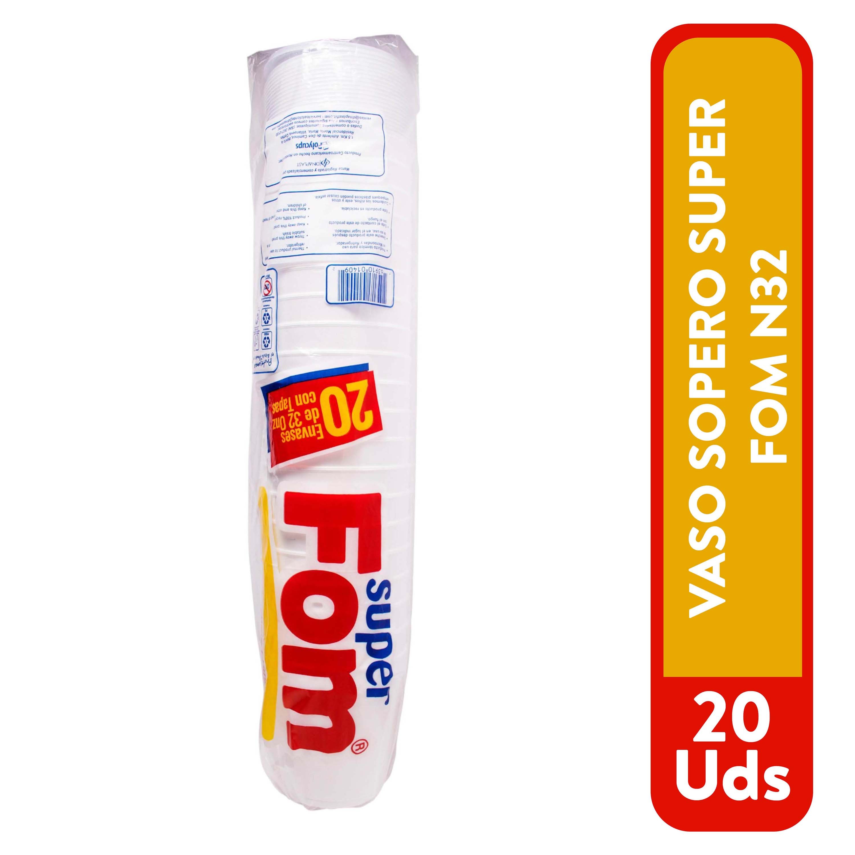 Vaso Super Fom Sopero N32 - 20 Unidades