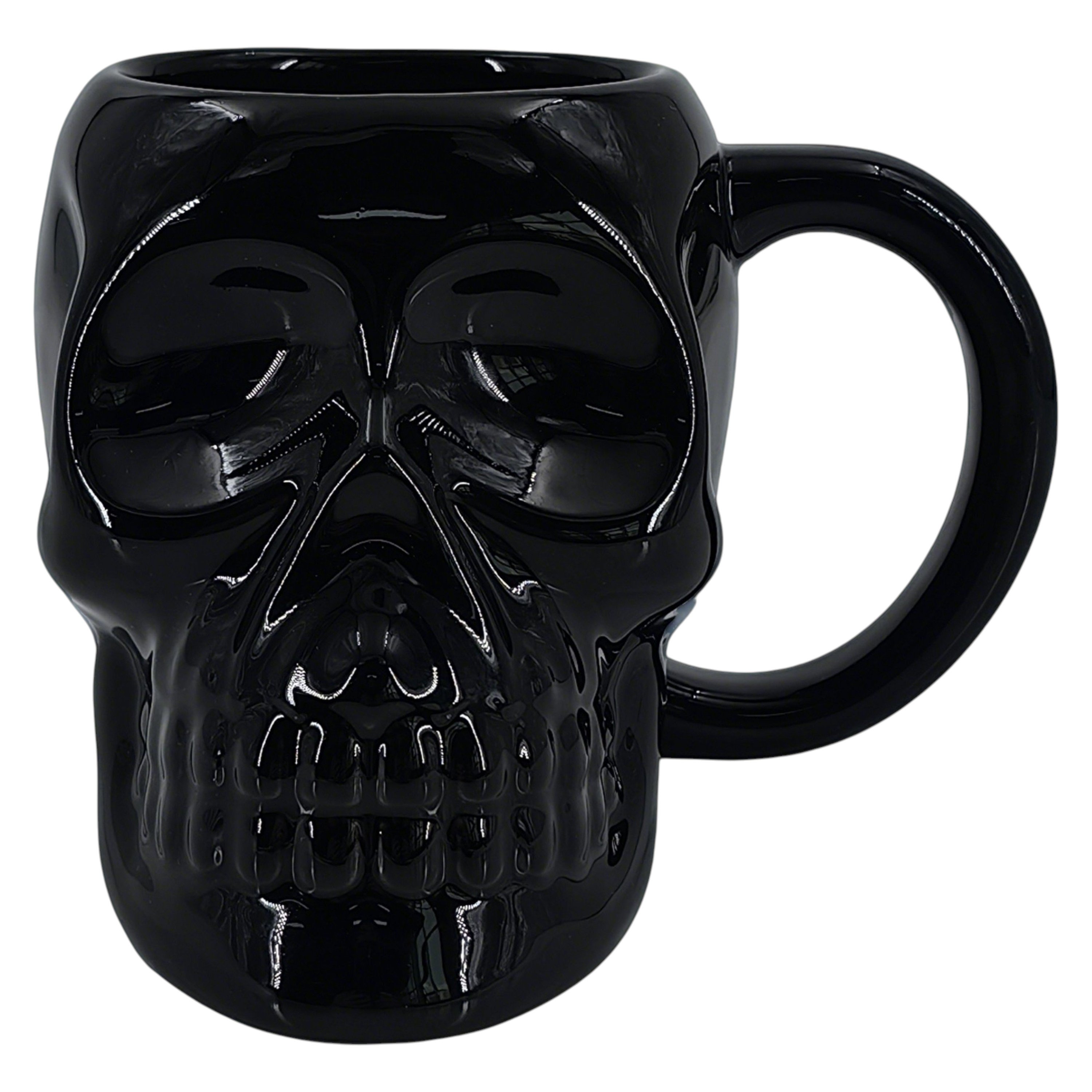 Taza Way To Celebrate cerámica con diseño de calavera negra Halloween