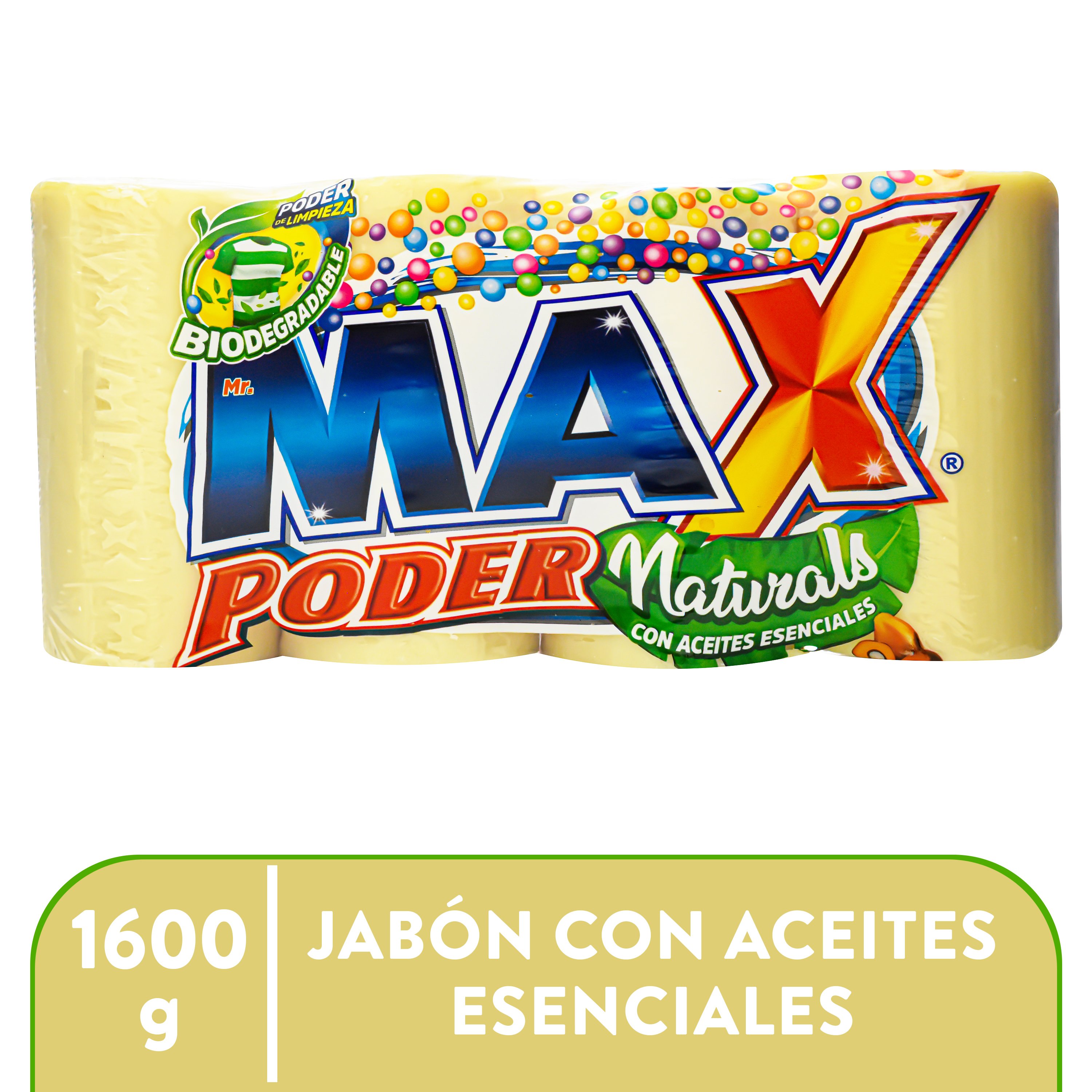 Jabón Mr Max Poder Naturals 4 Pack - 1600 g