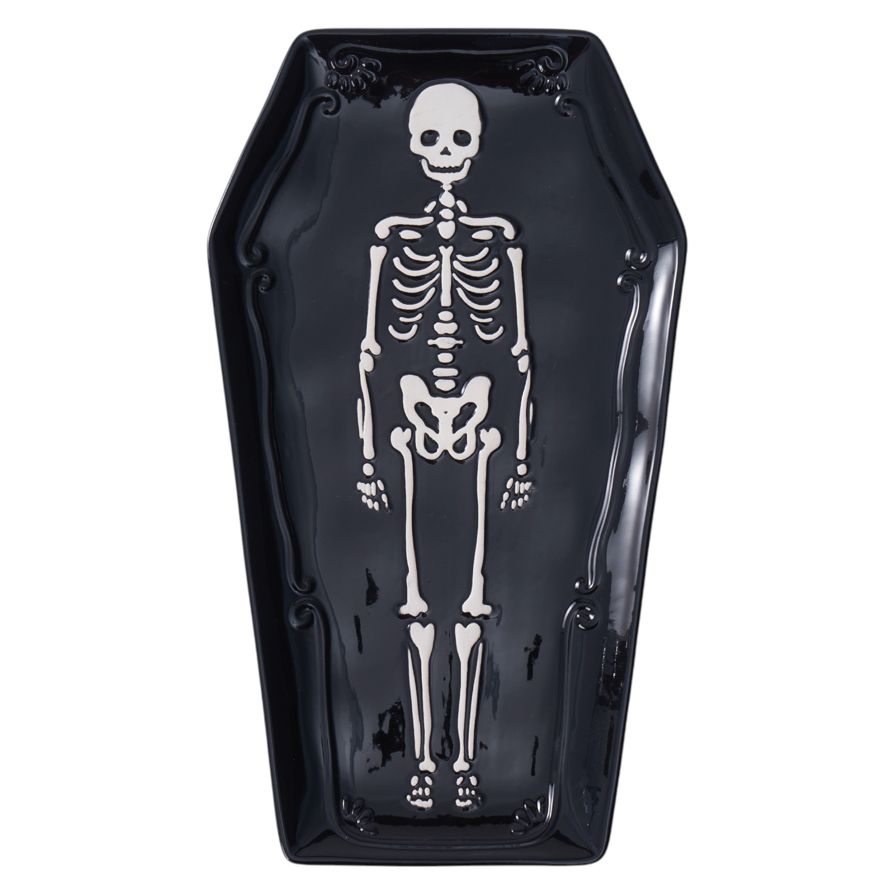 Plato Way To Celebrate con forma de ataúd Halloween