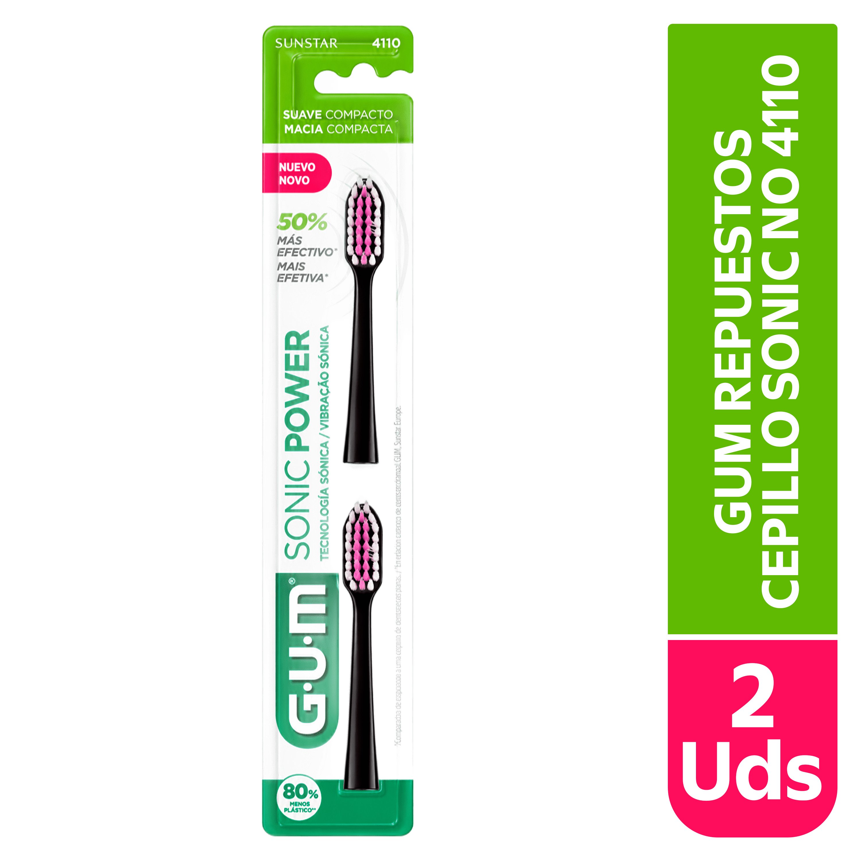 Gum Repuestos Cepillo Sonic No 4110 2 Unidad